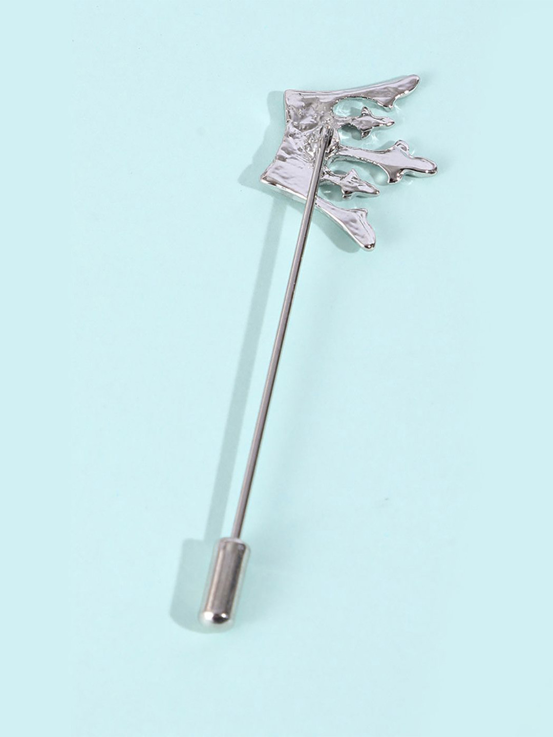 SYGA Men Cubic Zirconia-Studded Minimal Lapel Pin