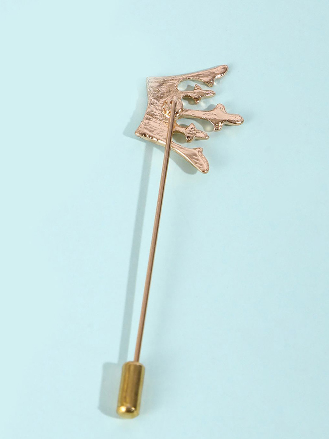 SYGA Men Cubic Zirconia-Studded Minimal Lapel Pin