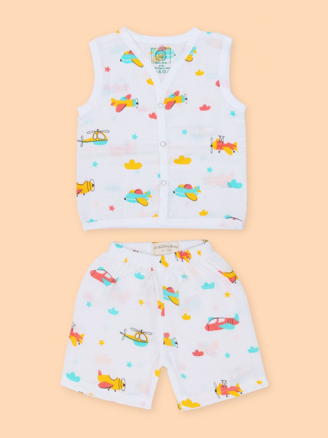 A Toddler Thing Kids Printed Organic Cotton Shirt With Shorts