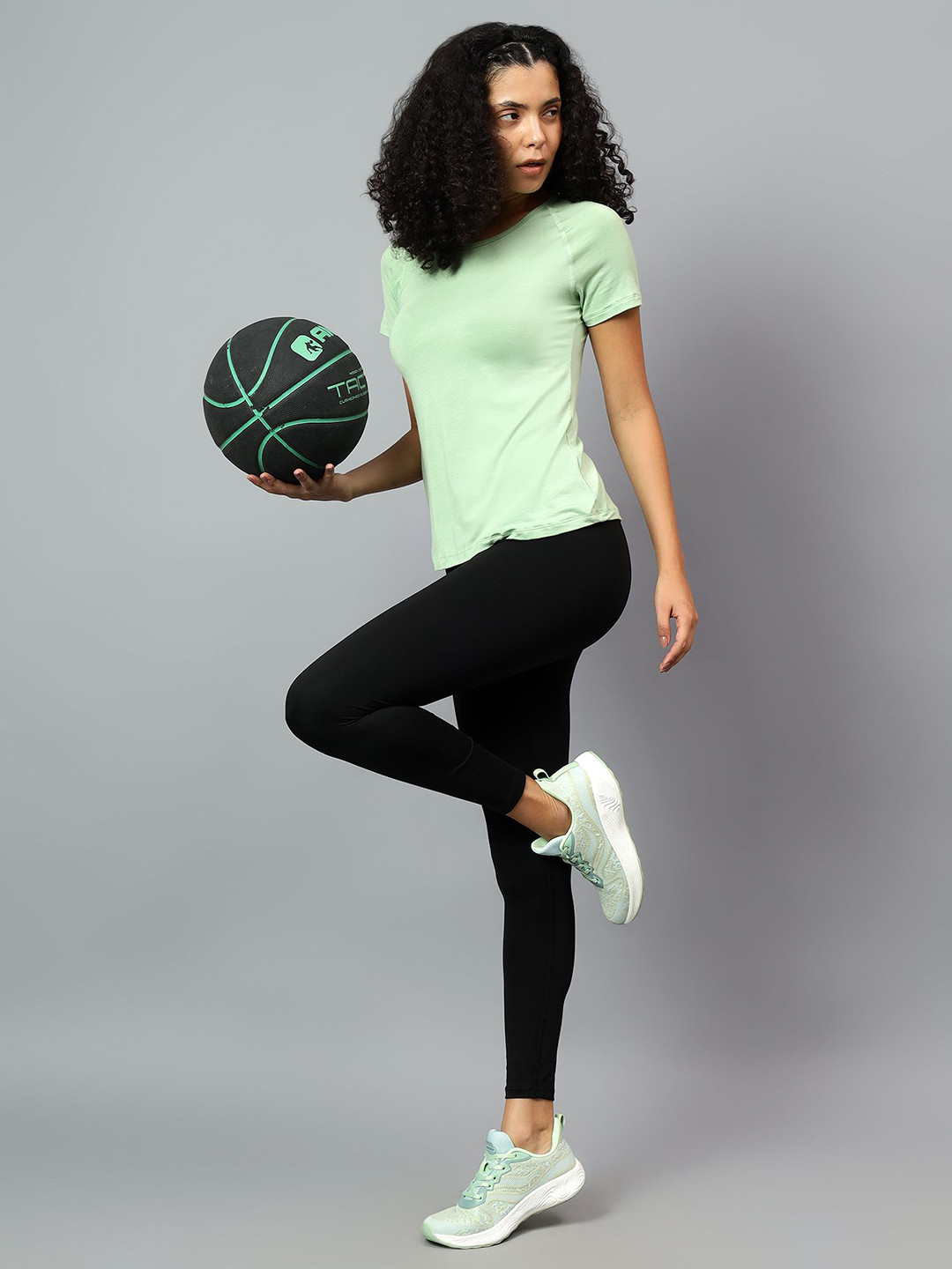 Fitkin Women Lime Green Ecofriendly Tencel Active Tshirt