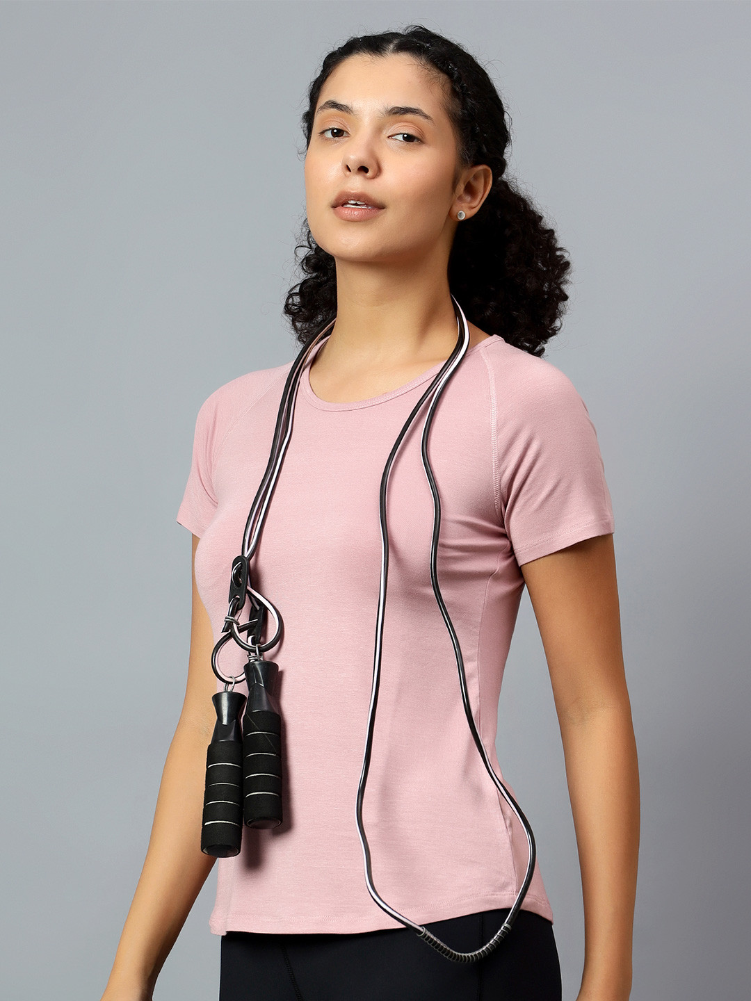 Fitkin Women Pink Ecofriendly Tencel Active Tshirt