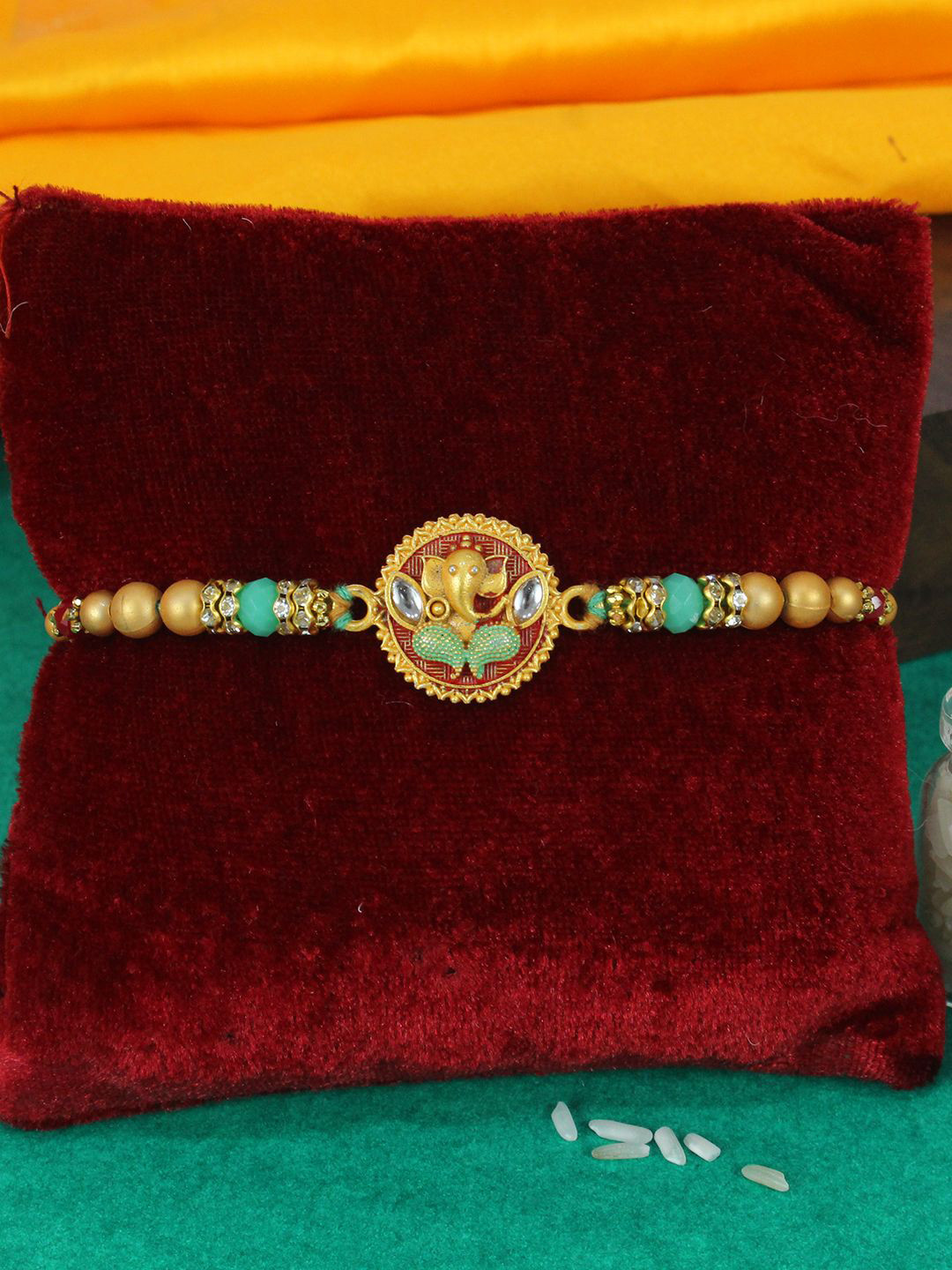 TIED RIBBONS Lord Ganesh Rakhi With Roli Chawal