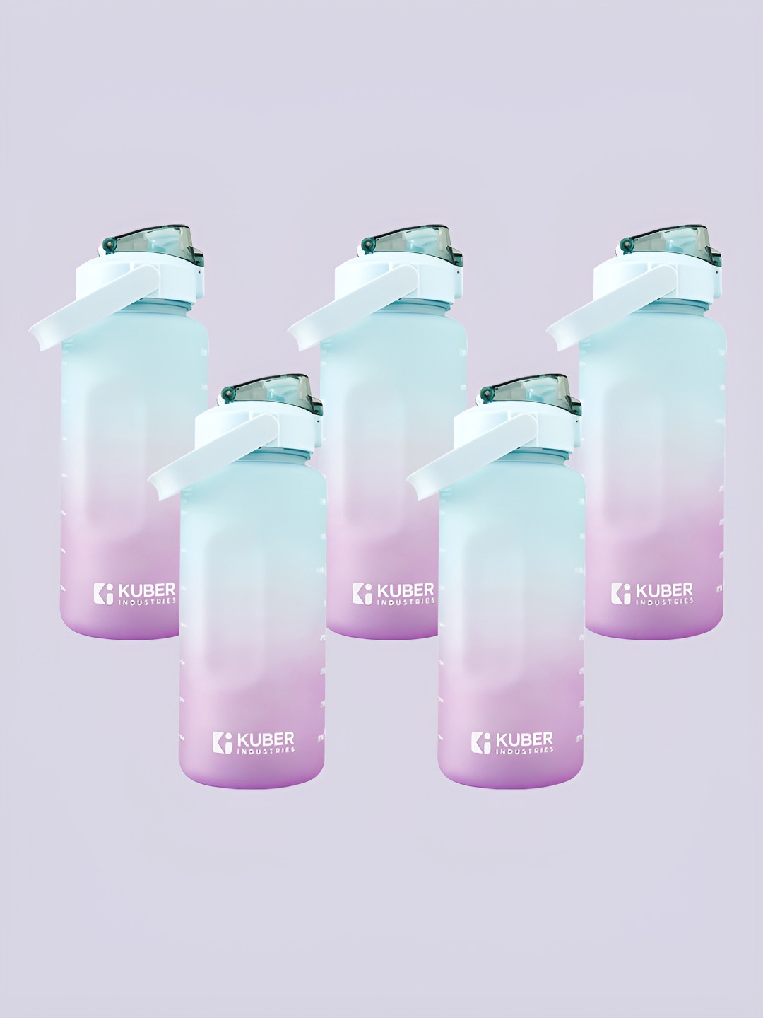 Kuber Industries Purple Colourblocked Plastic BPA Free 5 Piece Sipper - 2L