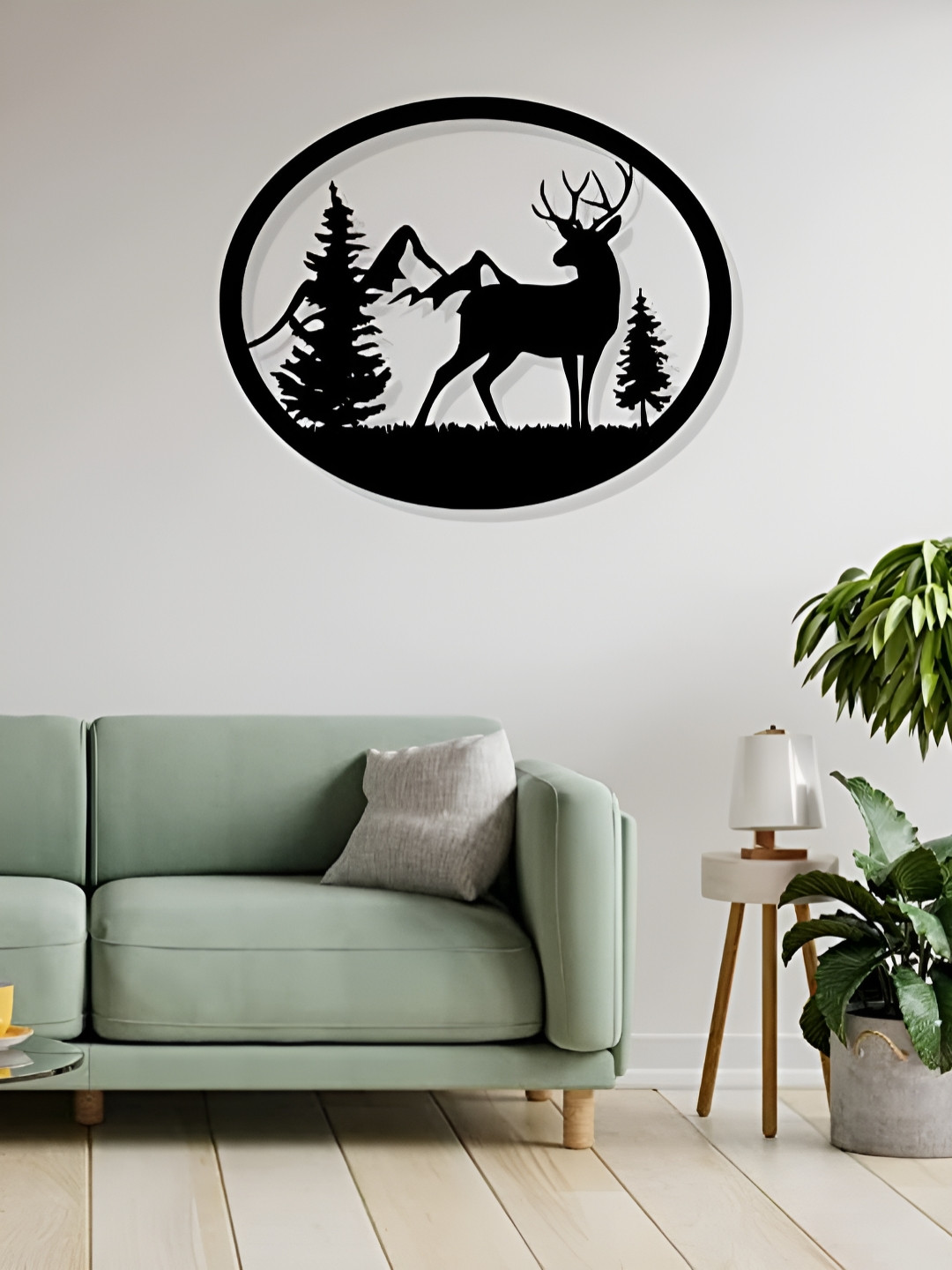 ARTROOMS Raindeer Metal Matte Hanging Hall Signs and Plaques-20In