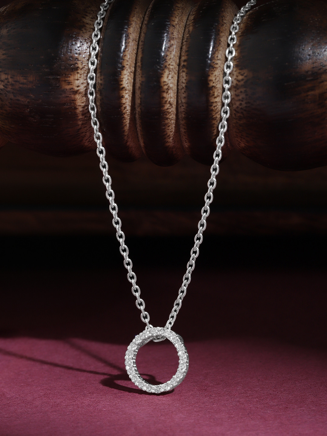 Unniyarcha 92.5 Silver Circle Necklace