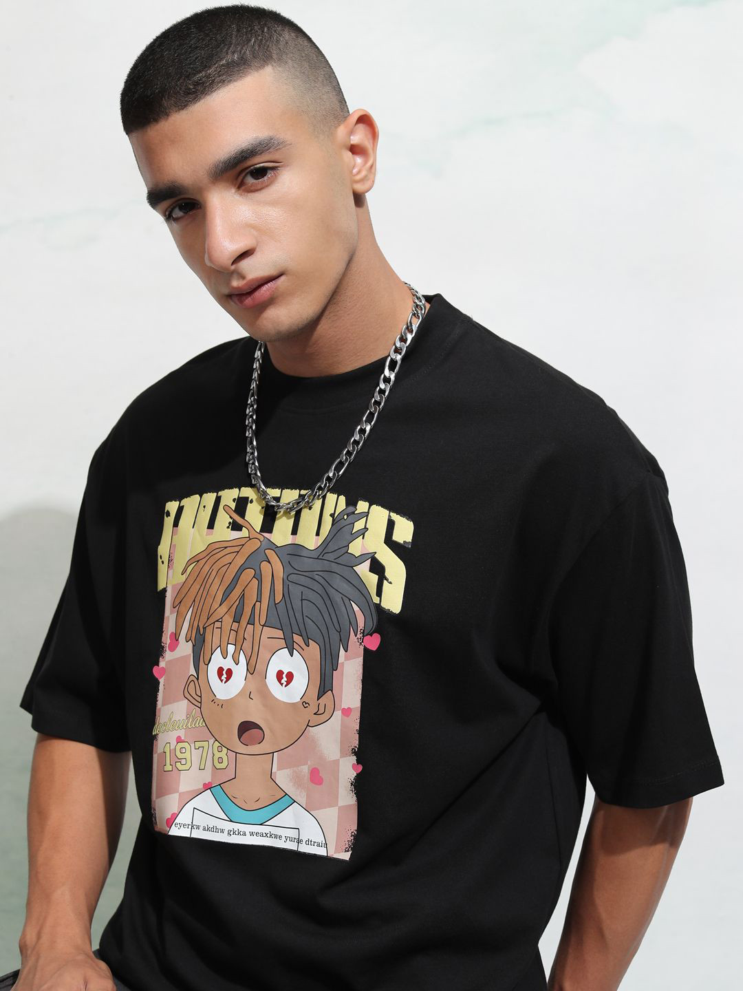 HIGHLANDER Men Typography Printed Oversized Puff Print Graphic Tshirt