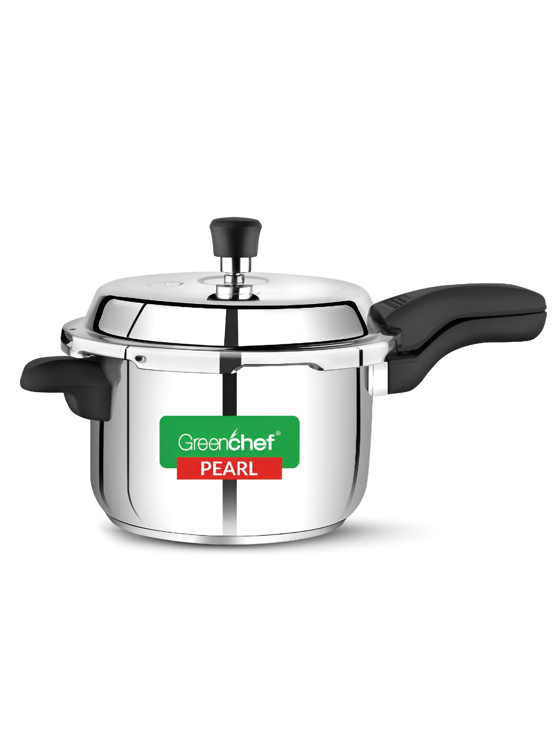 Greenchef Pearl Silver Stainless Steel Dishwasher Safe Induction Outer Lid Pressure Cooker-5 L