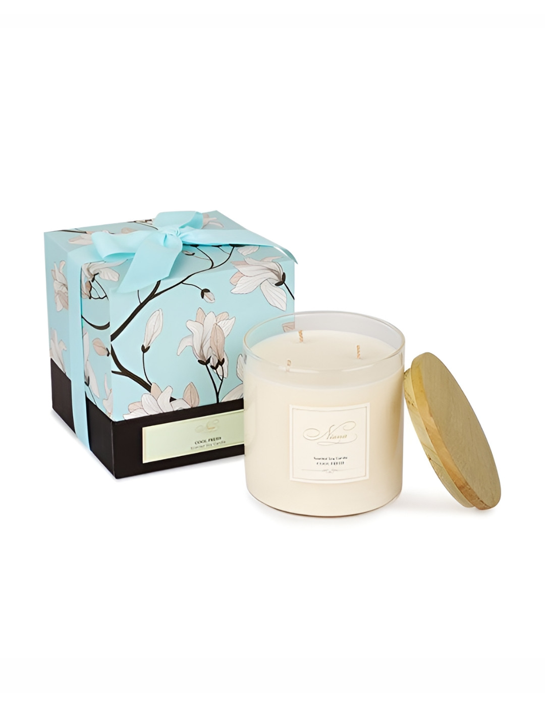 NIANA Cool Fresh Deluxe Scented 3 Wick Solid Geometric Regular Jar Candles