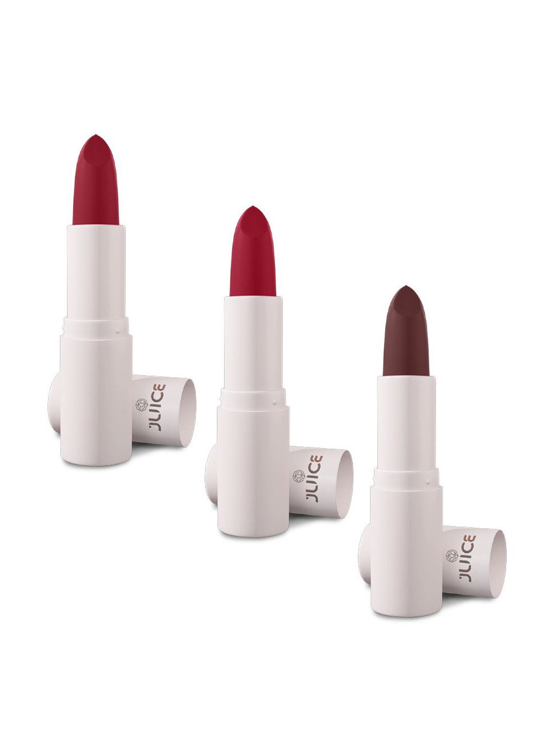JUICE Kiss Sensation Set Of 3 Lipstick-4g Each-Red Rebel-Red Carpet-Marron Royale