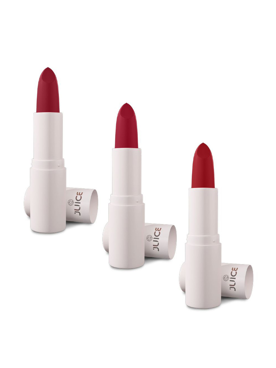 JUICE Set Of 3 Kiss Sensation Matte SPF15 Lipstick - Red Rebel-Red Carpet-Red Addict