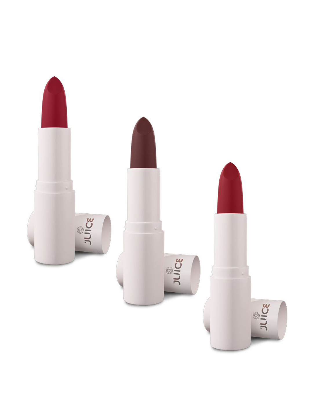 JUICE Kiss Sensation Set Of 3 Matte Lipstick-4g Each-Red Rebel-Marron Royale-Think Pink