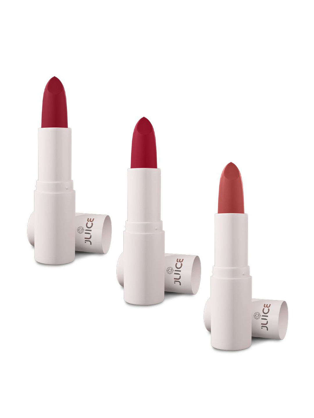 JUICE Set Of 3 Kiss Sensation Matte SPF15 Lipstick - Red Rebel-Red Carpet-Chocoholic
