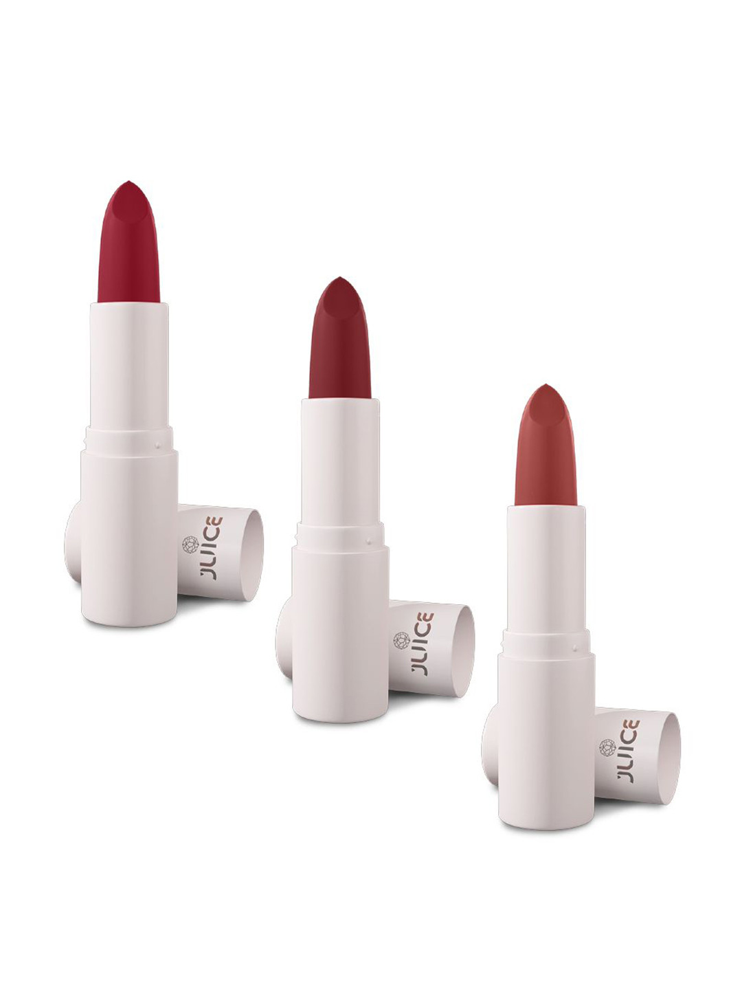 JUICE Set Of 3 Kiss Sensation Matte SPF15 Lipstick - Red Rebel-Marooned-Light Maroon