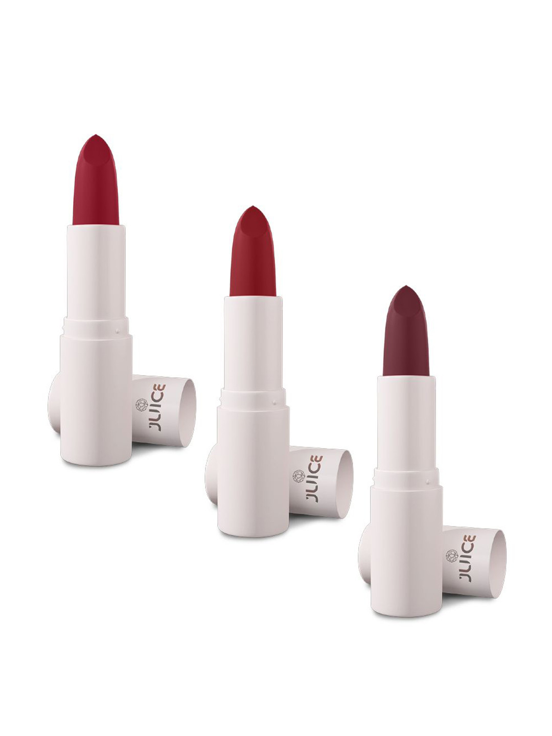 JUICE Kiss Sensation Set Of 3 Matte Lipstick-4g Each-Red Rebel-Regal Red-Maroon Magnet