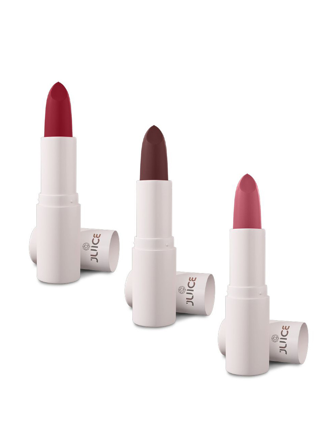 JUICE Kiss Sensation Set Of 3 Matte Lipstick-4g Each-Red Rebel-Marron Royale-Rose Pink