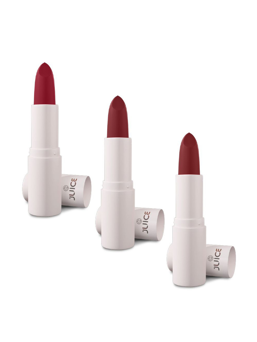 JUICE Set Of 3 Kiss Sensation Matte SPF15 Lipstick 4g Each - Red Rebel-Marooned-Captured