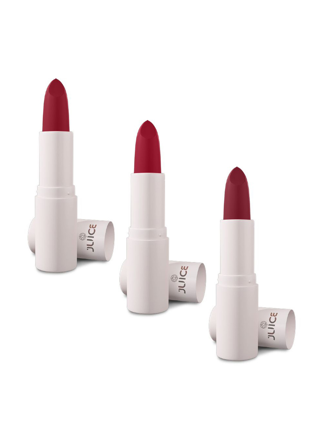 JUICE Set Of 3 Kiss Sensation Matte SPF15 Lipstick 4g Each - Red Rebel-Red Carpet-Flamingo