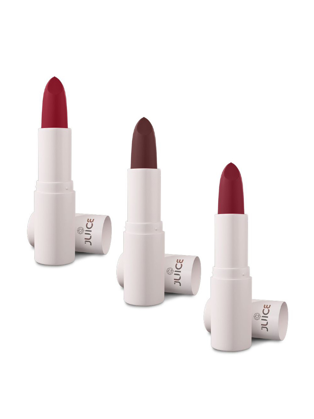 JUICE Kiss Sensation Set Of 3 Matte Lipstick-4g Each- Red Rebel-Marooned-Light Maroon