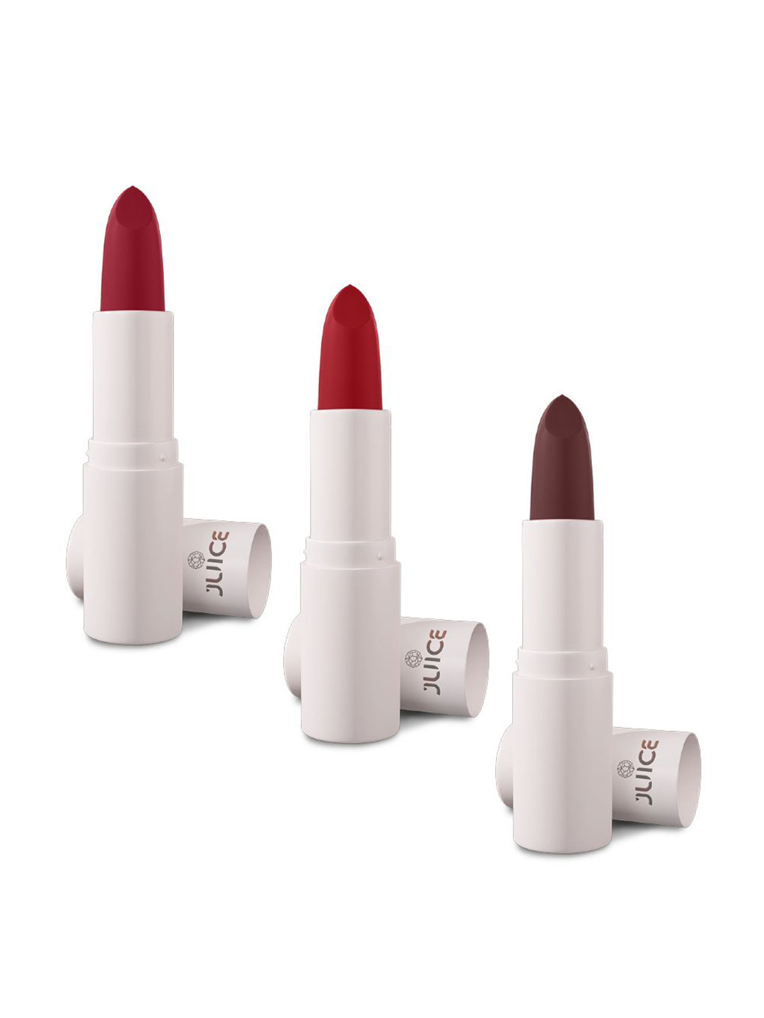 JUICE Set Of 3 Kiss Sensation Matte SPF15 Lipstick - Red Rebel-Red Addict-Marron Royale