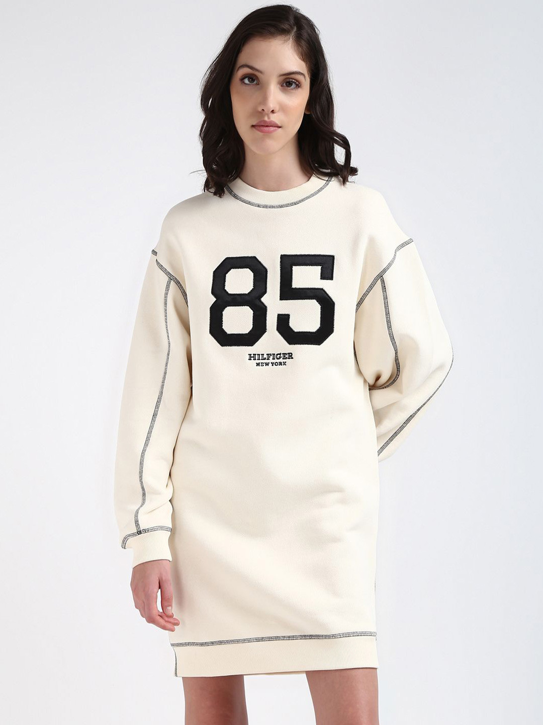 Tommy Hilfiger Alphanumeric Print Organic Cotton T-shirt Dress