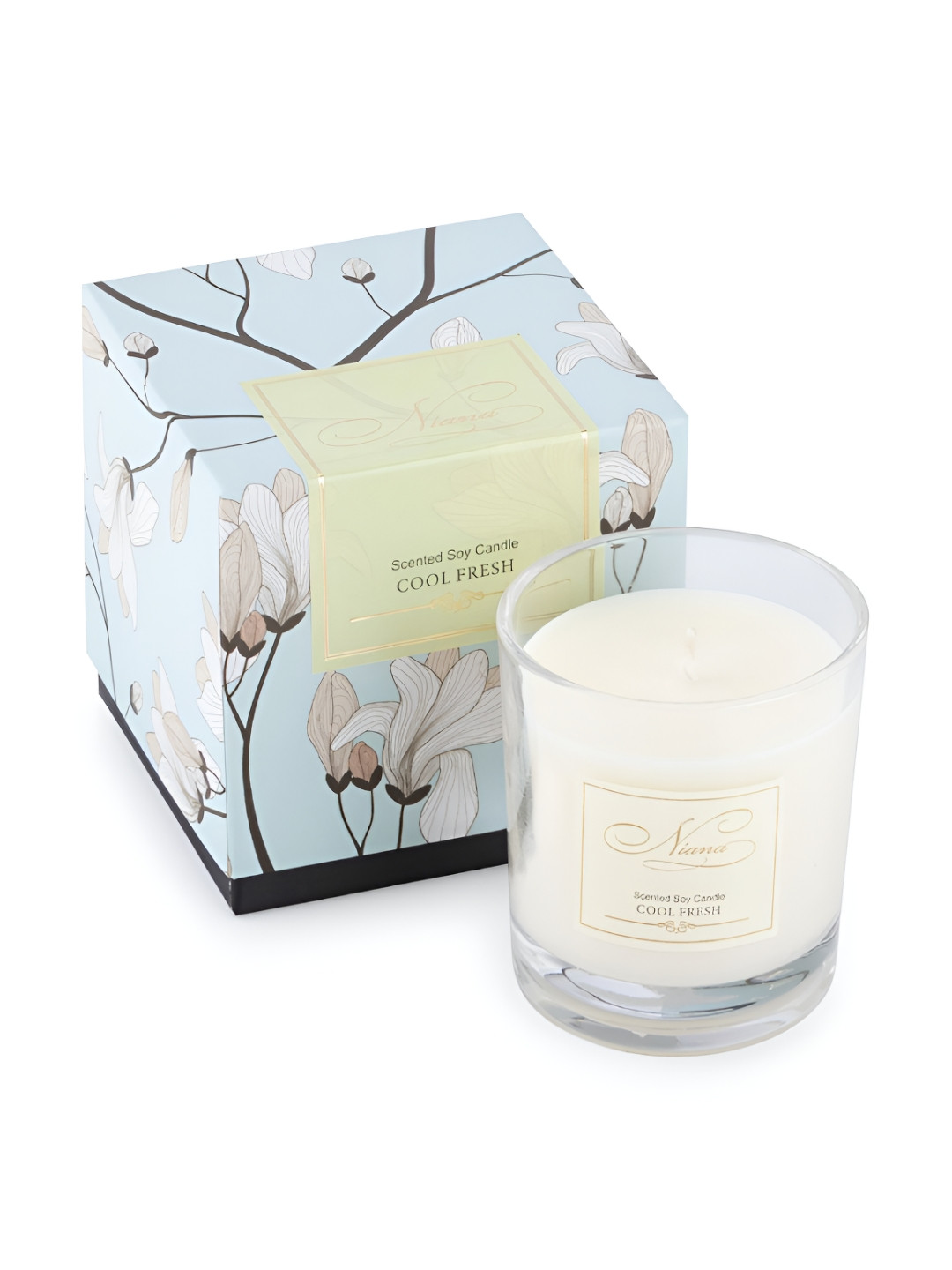 NIANA Cool Fresh Lead-Free Wick 1 Wick Solid Geometric Regular Jar Candles