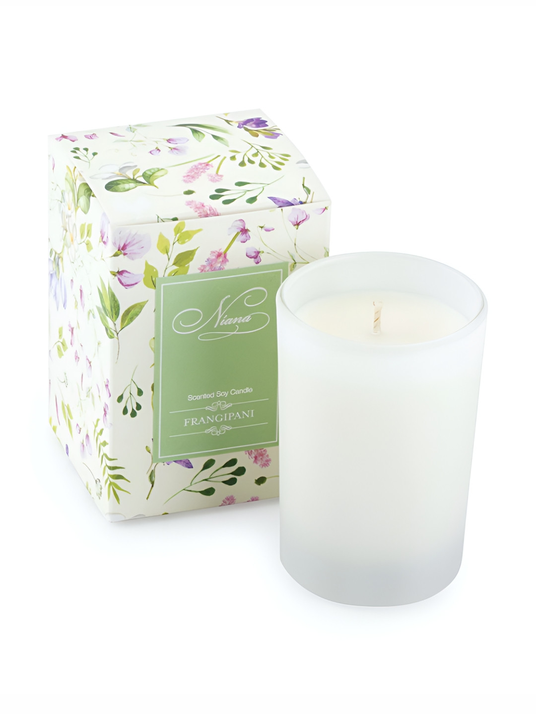 NIANA Frangipani Lead-Free Wick 1 Wick Frangipani Solid Geometric Regular Jar Candles