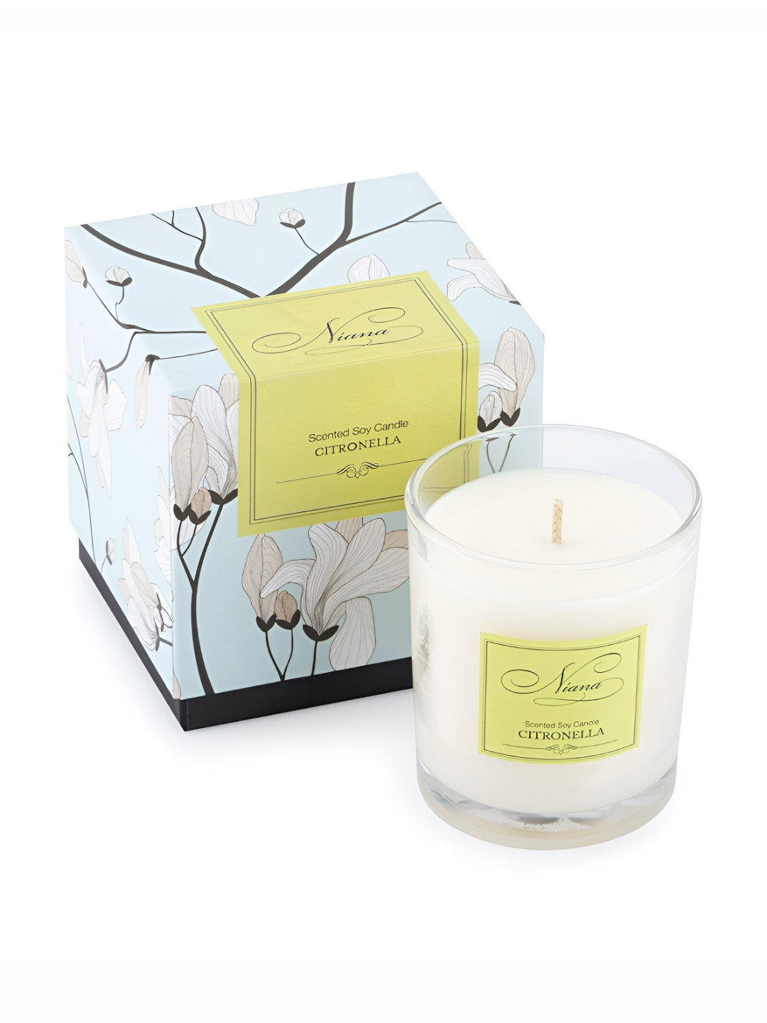 NIANA Citronella Lead-Free Wick 1 Wick Solid Geometric Regular Jar Candles