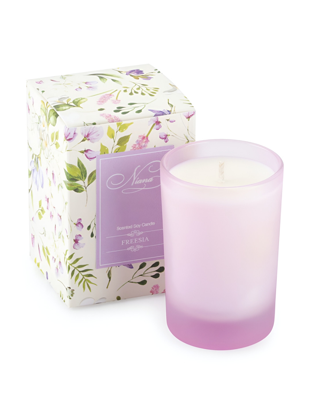 NIANA Freesia Lead-Free Wick 1 Wick Freesia Solid Geometric Regular Jar Candles