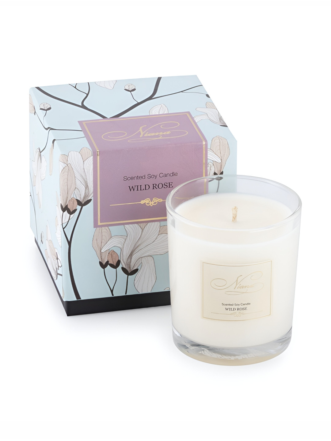 NIANA Wild Rose Lead-Free Wick 1 Wick Solid Geometric Regular Jar Candles