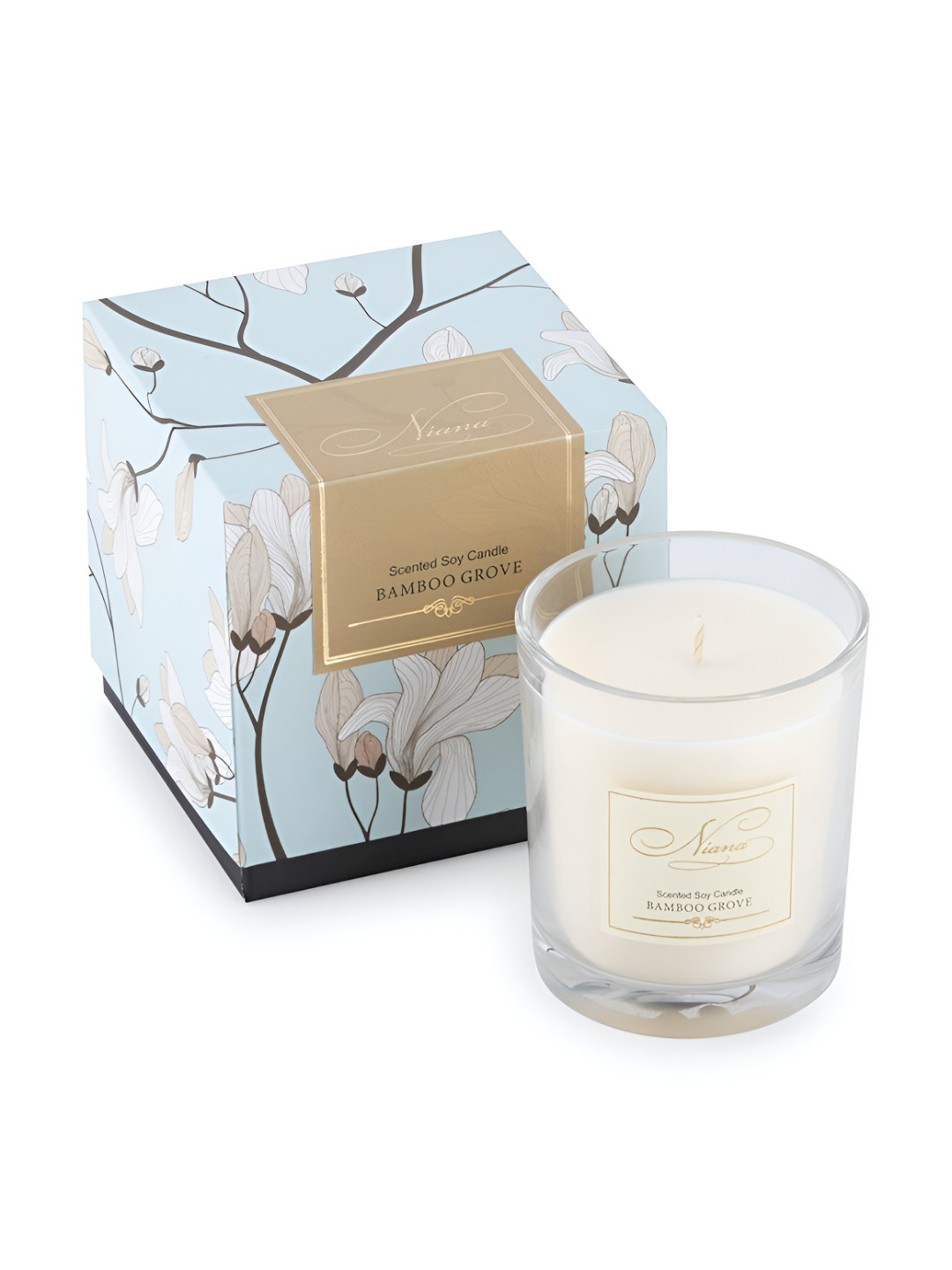 NIANA Bamboo Grove Lead-Free Wick 1 Wick Solid Geometric Regular Jar Candles