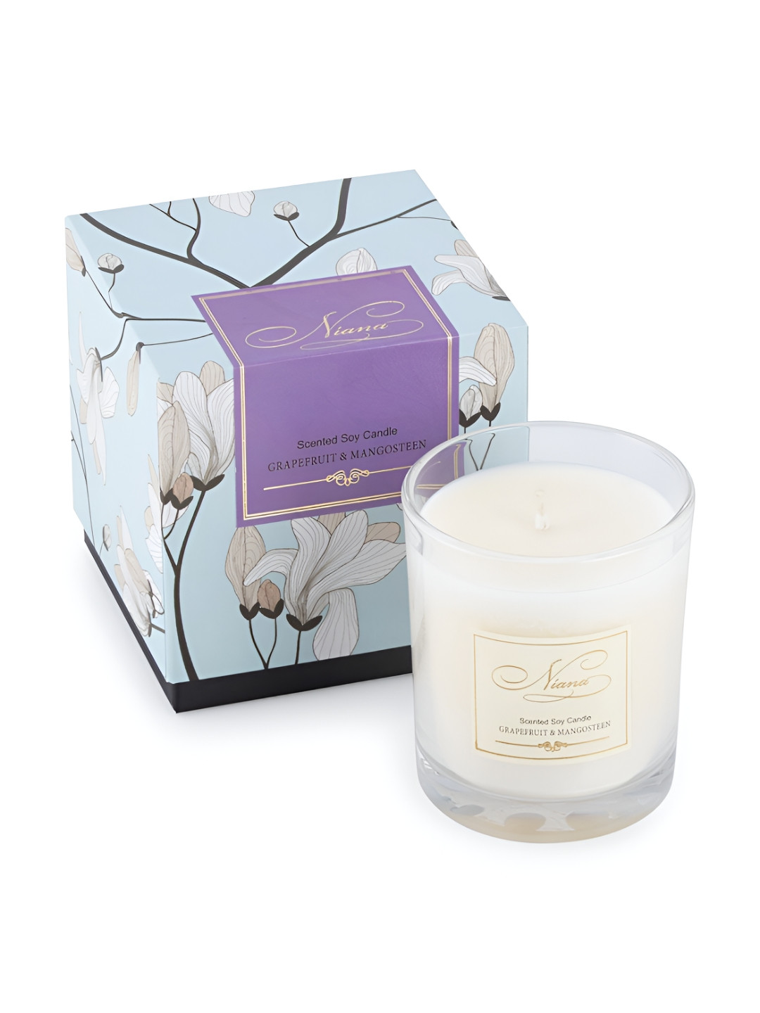 NIANA Scented 1 Wick Grapefruit & Mangosteen Solid Geometric Regular Jar Candles