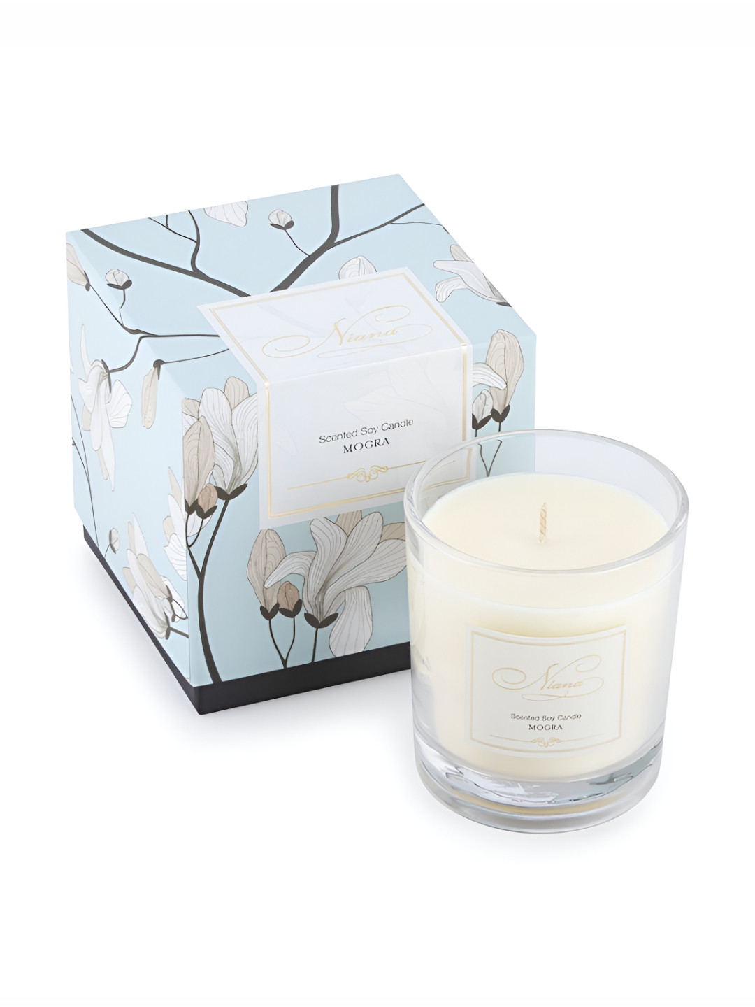 NIANA Lead-Free Wick 1 Wick Mogra Solid Geometric Regular Jar Candles