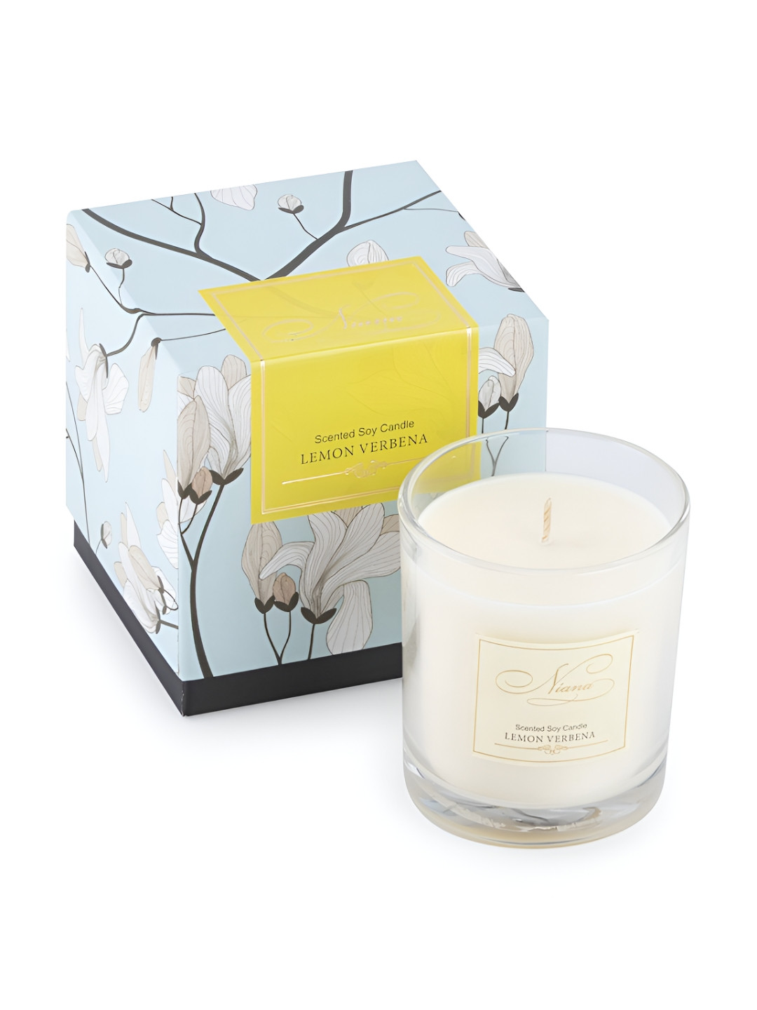 NIANA Lemon Verbena Lead-Free Wick 1 Wick Solid Geometric Regular Jar Candles