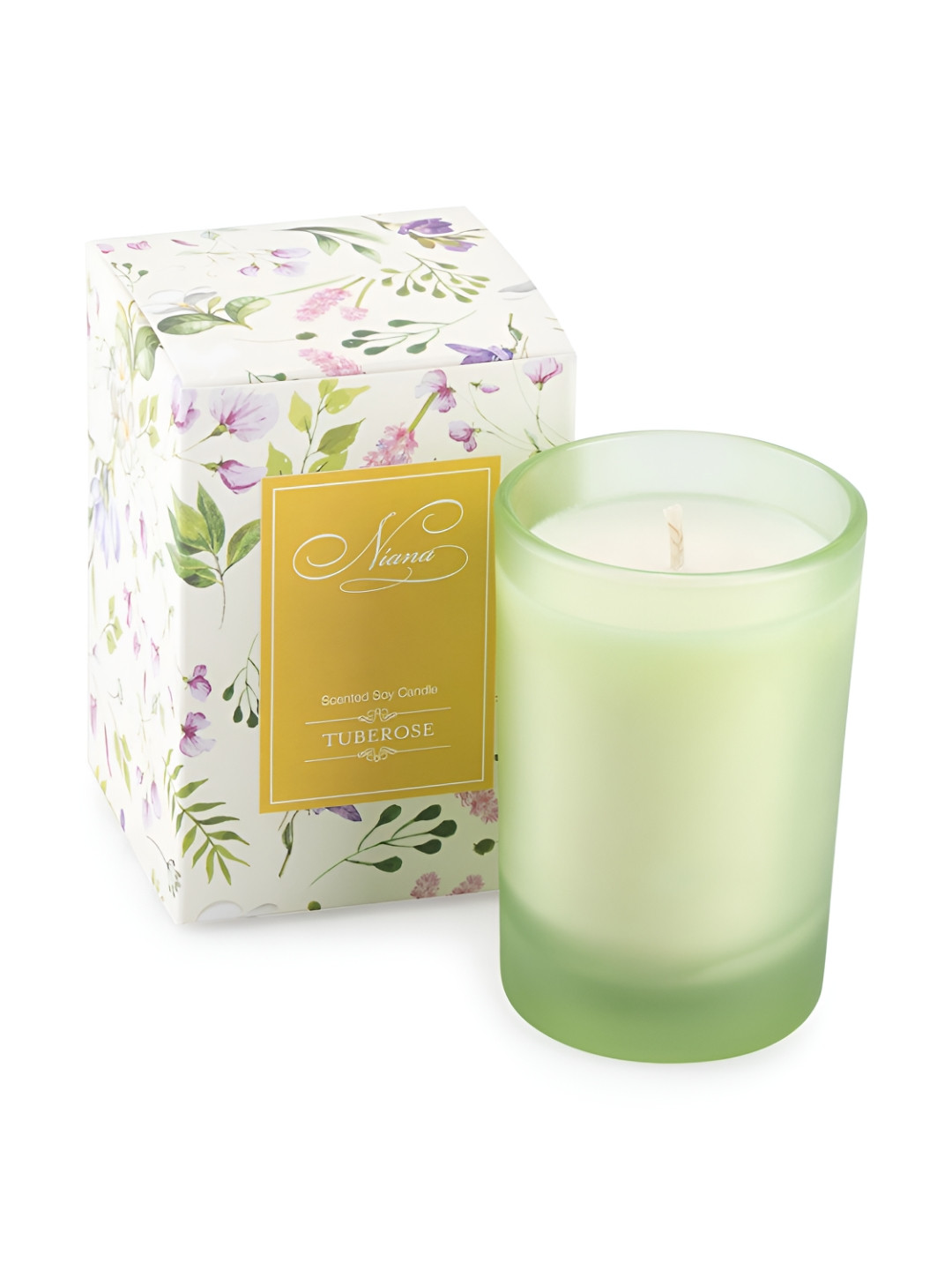 NIANA Lead-Free Wick 1 Wick Tuberose Solid Geometric Regular Jar Candles