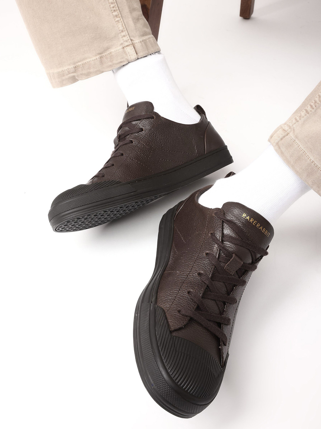 RARE RABBIT Men Sauron Pro Leather Sneakers