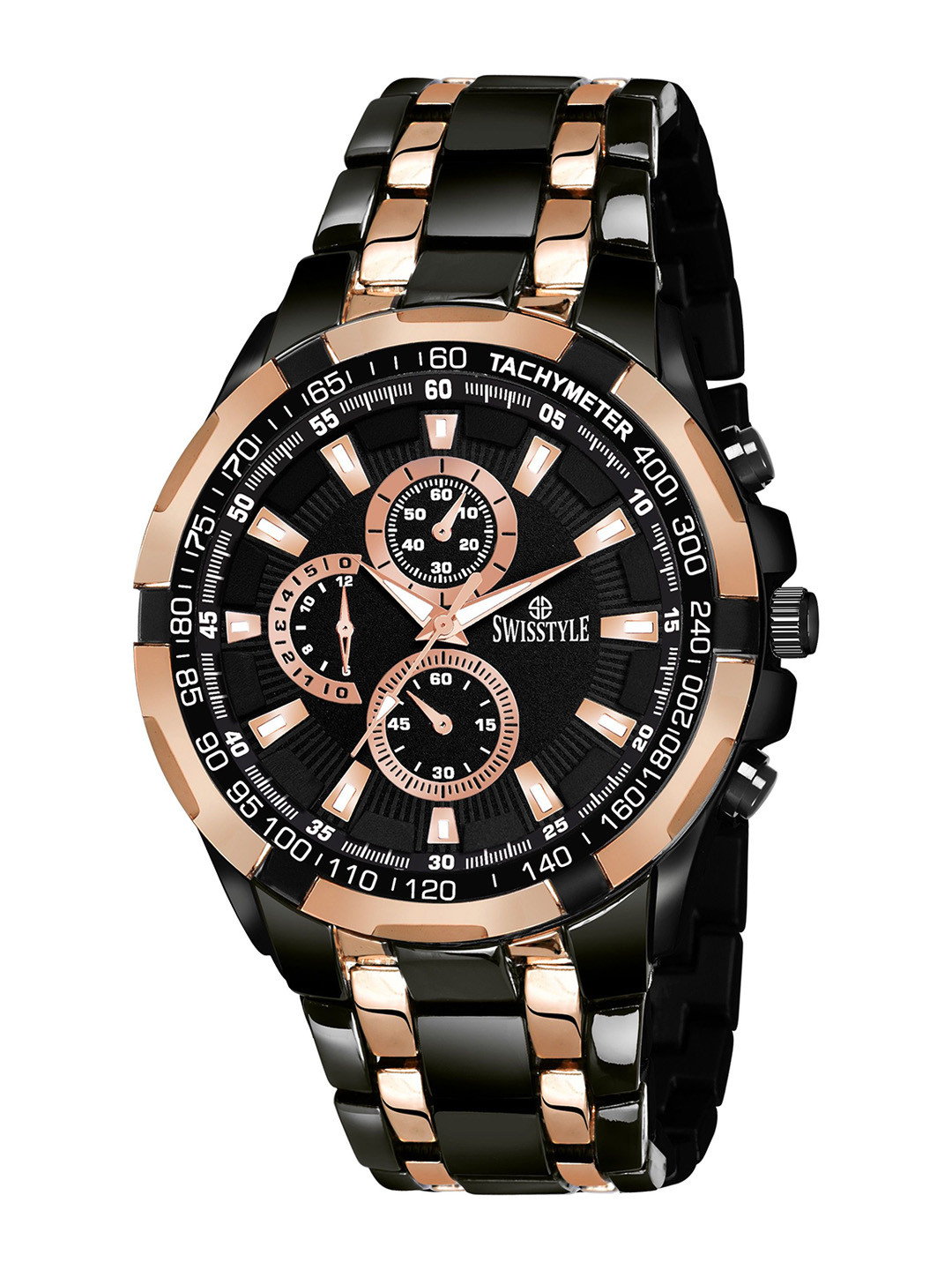 SWISSTYLE Men Embellished Dial & Bracelet Style Straps Analogue Watch SS-GR06612-CPR-CPR