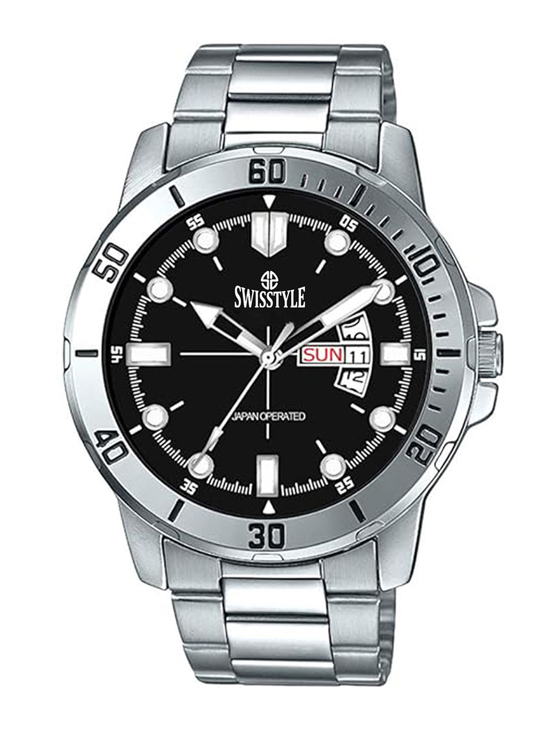 SWISSTYLE Men Embellished Dial & Bracelet Style Straps Analogue Watch SS-GR714-BLK-CH