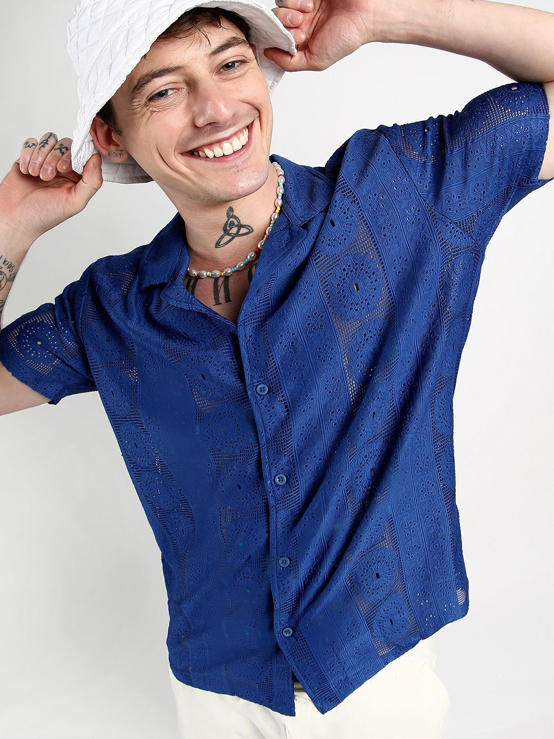 Campus Sutra Men Comfort Cuban Collar Mandala Casual Shirt