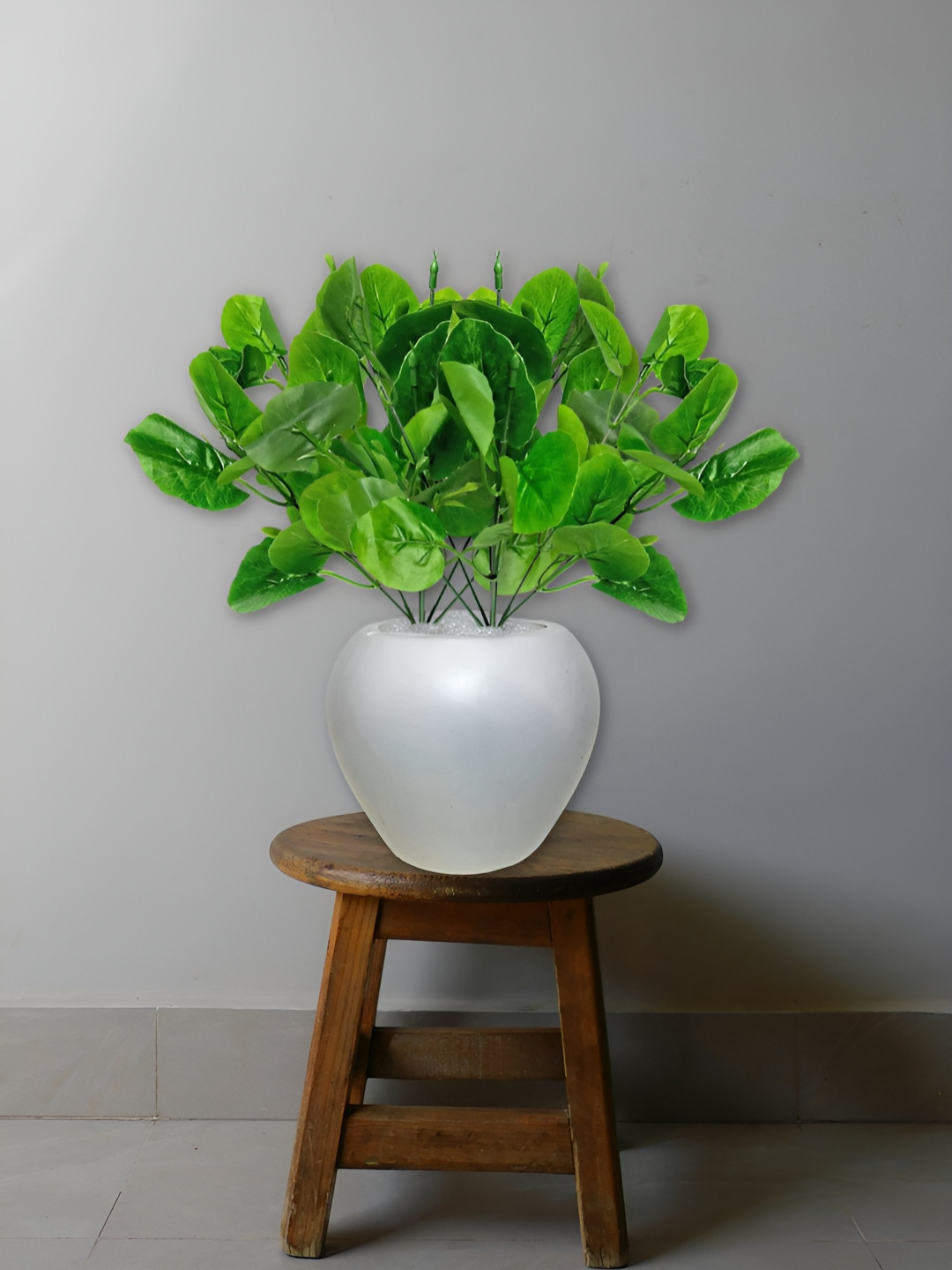 ARTSY White & Green Maple Artificial Plant With Pot