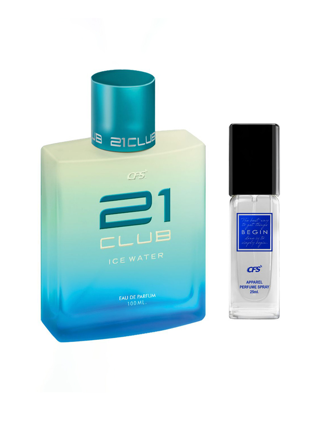 CFS Ice Water Eau De Parfum - 100ml & Begin Blue Perfume- 25ml