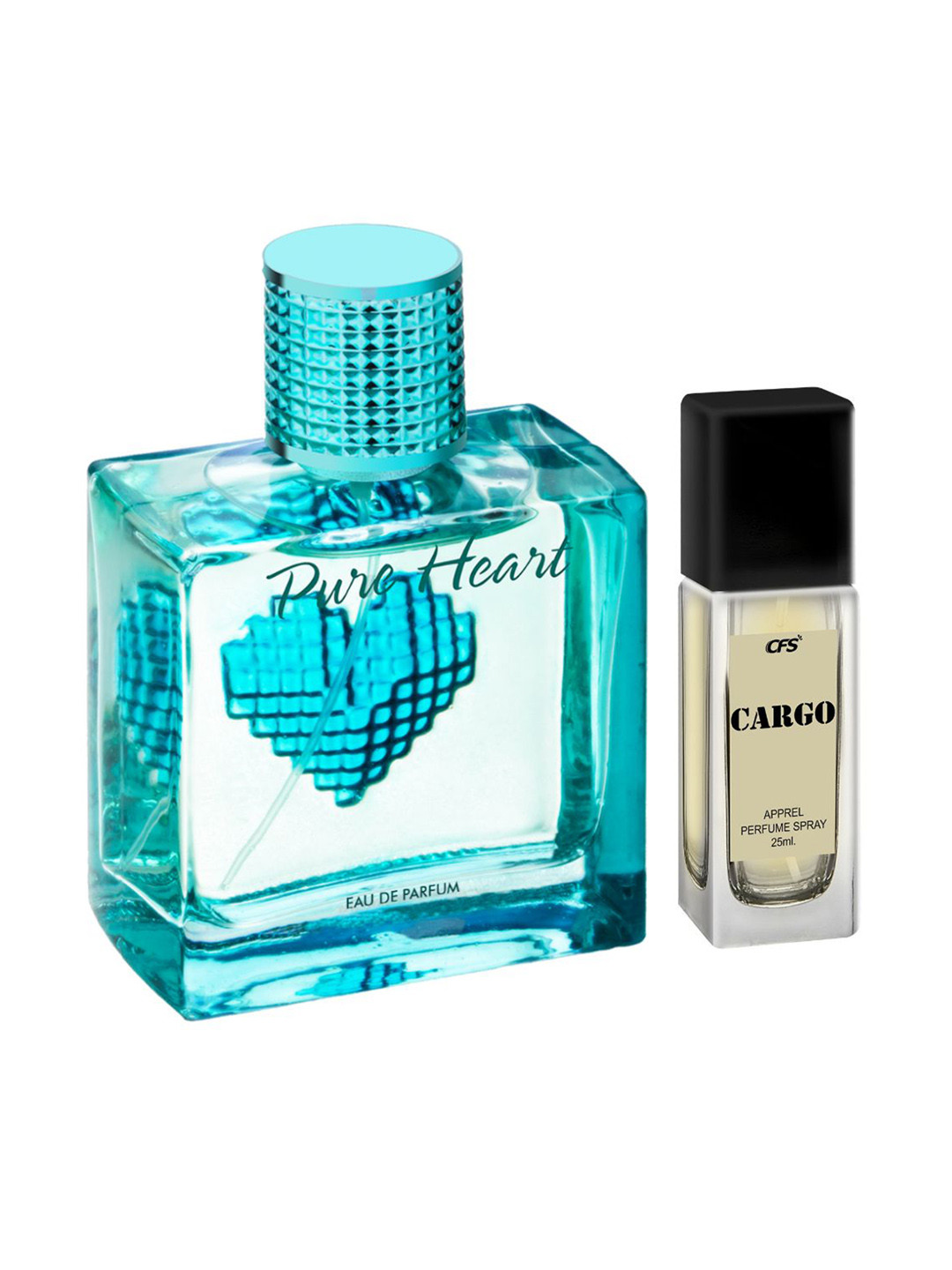 CFS Set of Pure Heart Blue Eau De Parfum - 100ml & Cargo Khakhi Apparel Perfume - 25ml