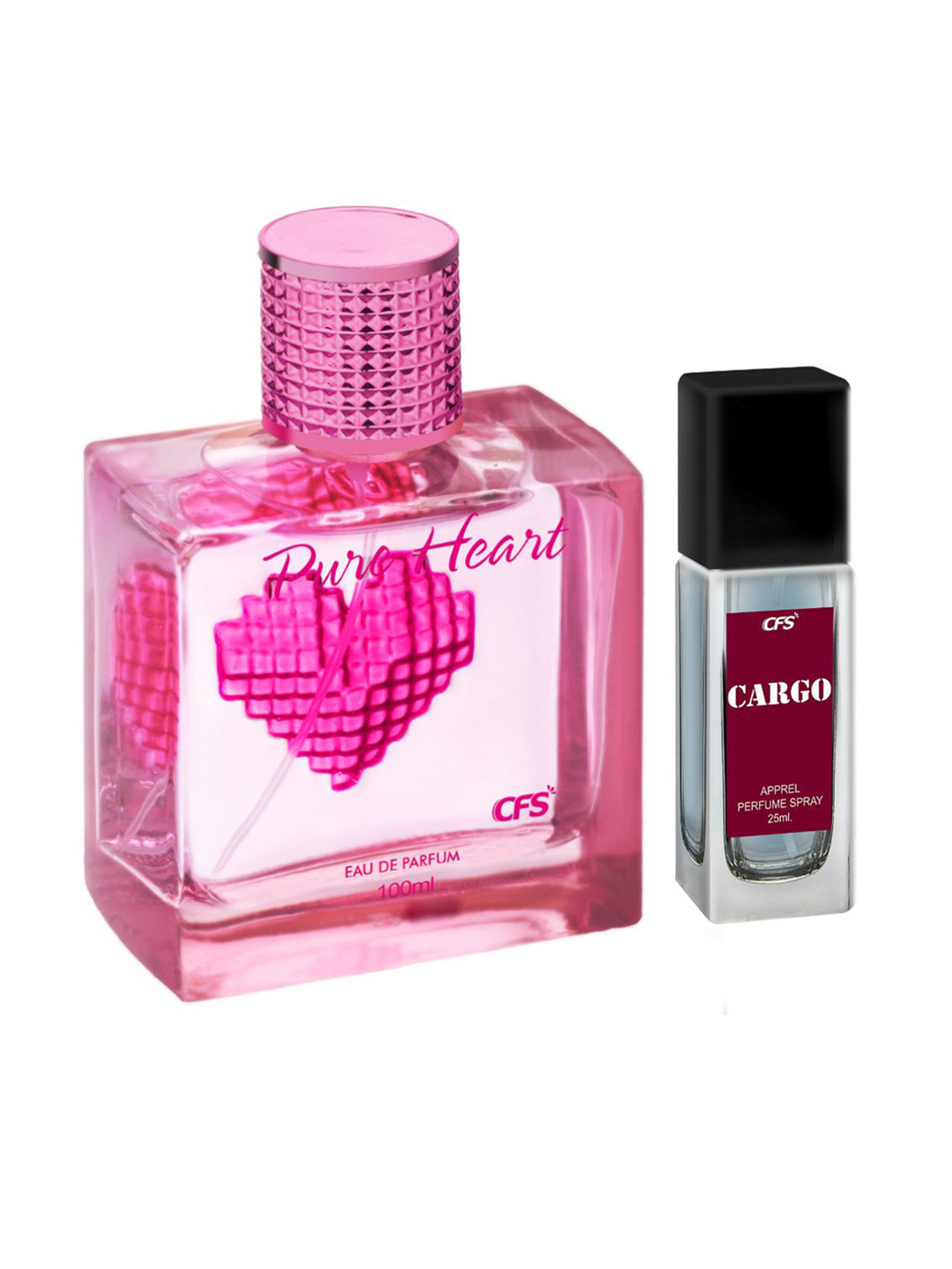 CFS Set of Pure Heart Pink Eau De Parfum - 100ml & Cargo Blue Apparel Perfume - 25ml