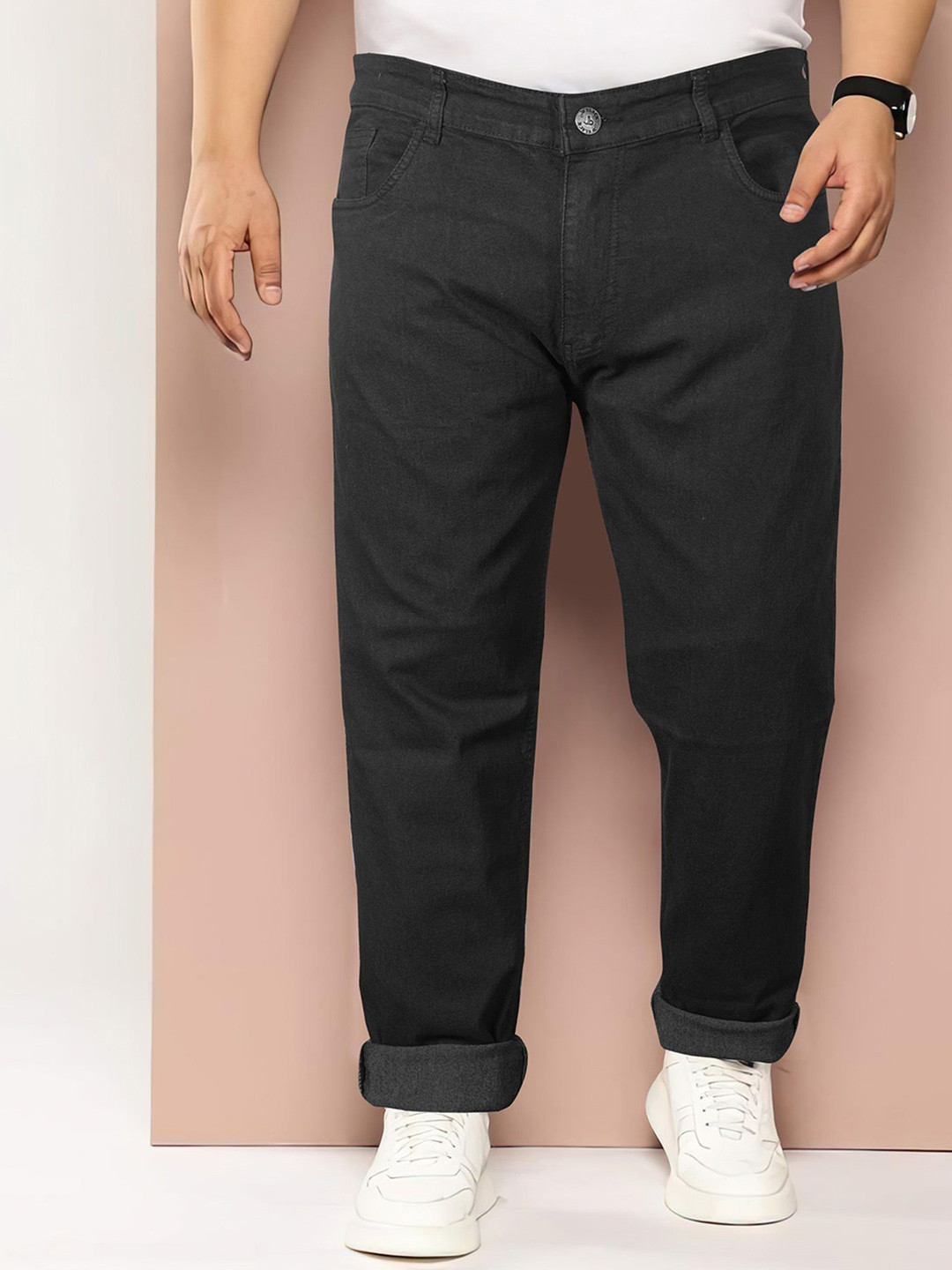 Jb Just BLACK Men Urban Slim Black Clean Look Mid-Rise Acid Wash Cotton Stretchable Jeans