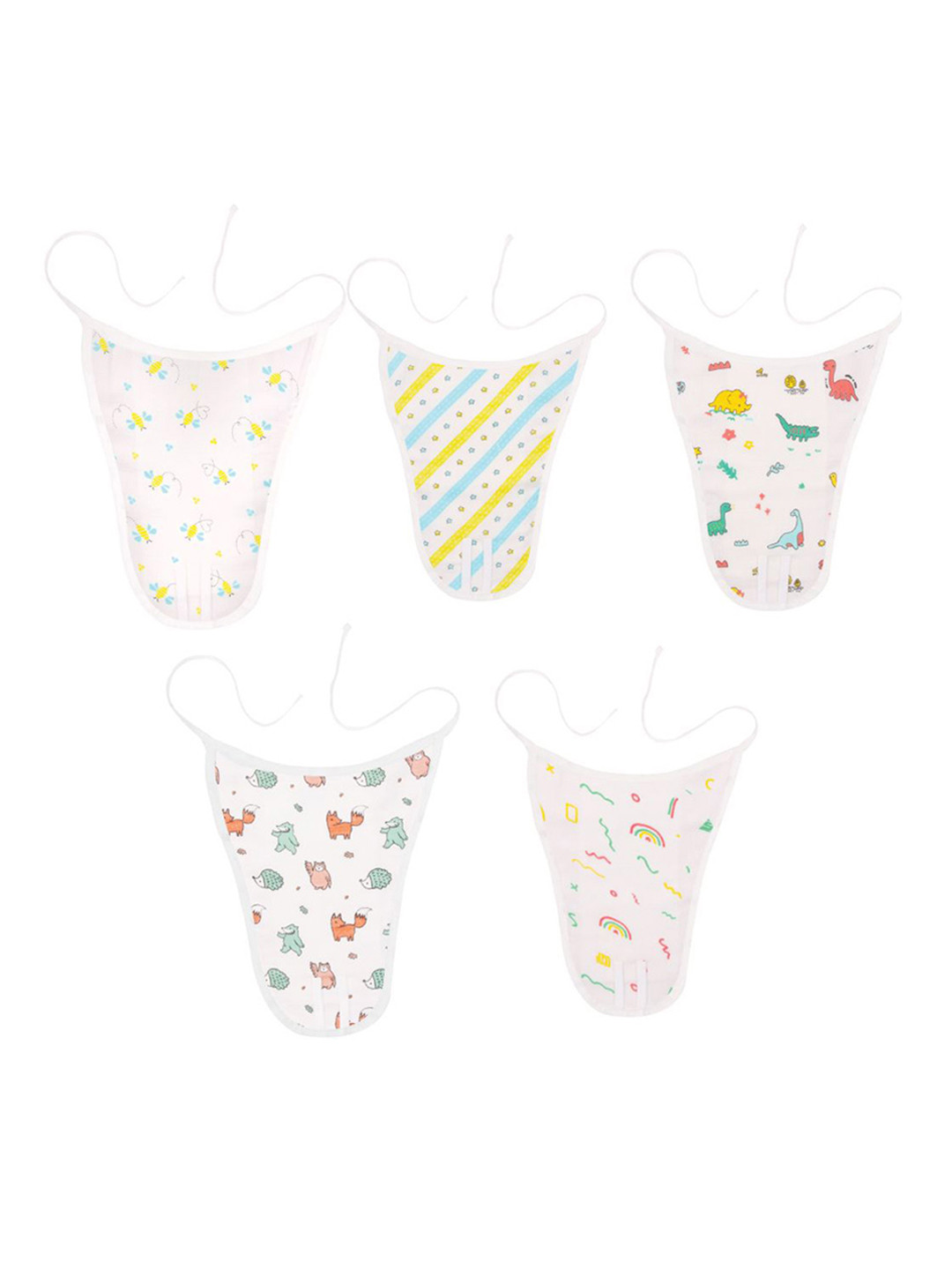 A Toddler Thing Set Of 5 Printed Muslin Nappies