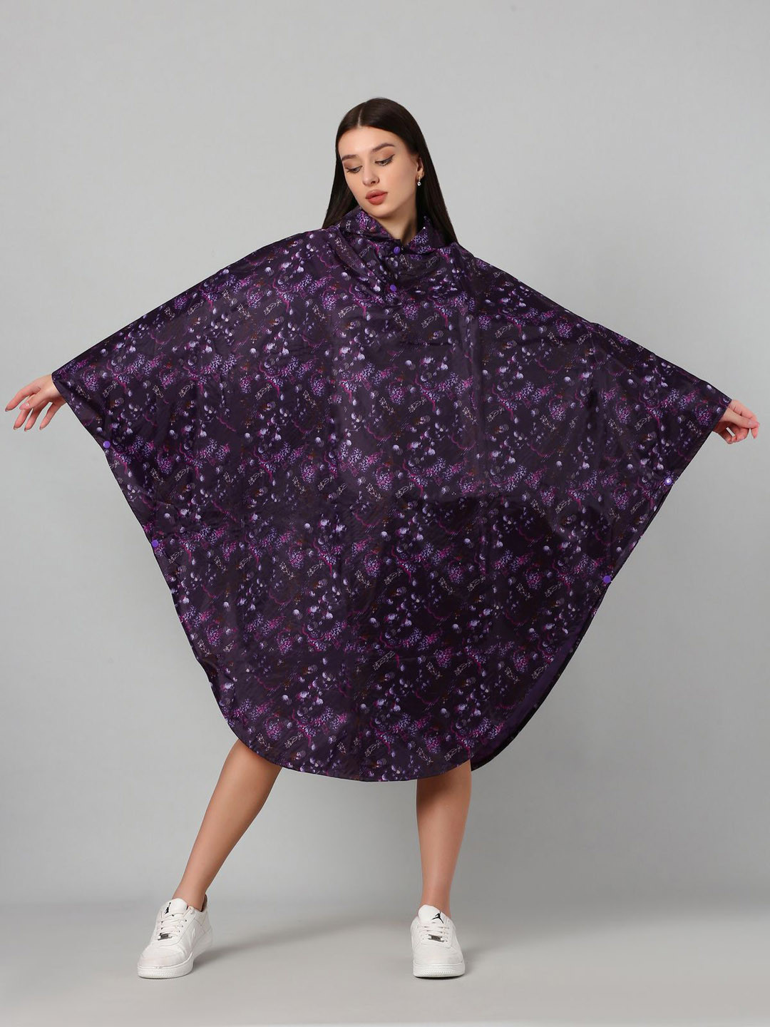 Super Printed Hooded Rain Coat