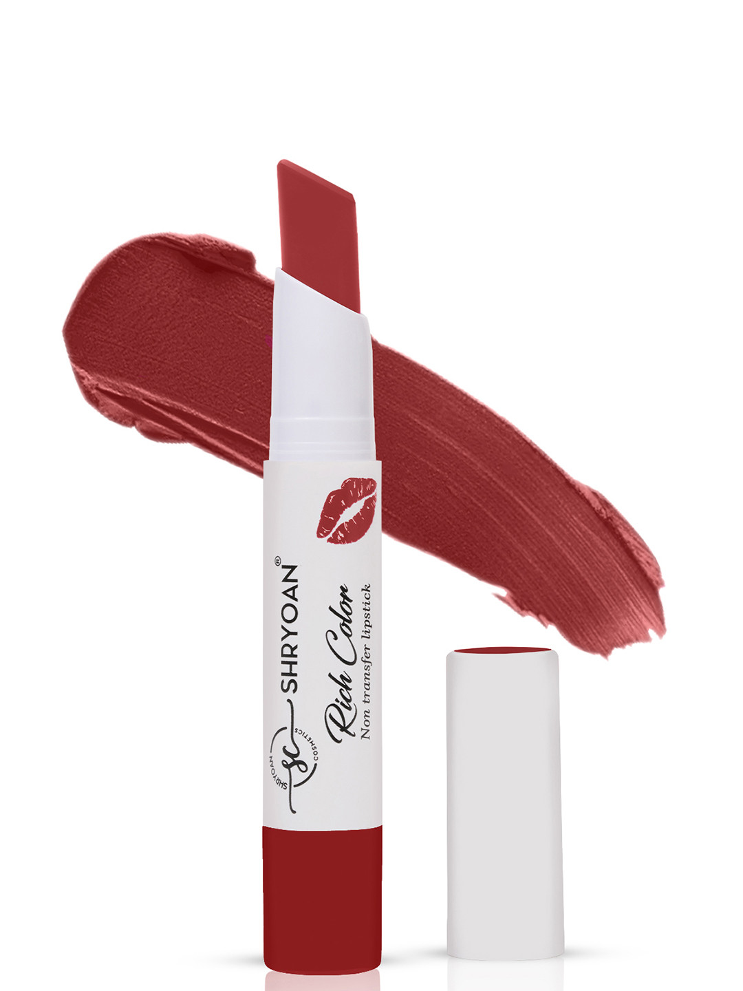 SHRYOAN Rich Color Non-Transfer Waterproof Matte Finish Lipstick-3.2Gm Bubblegum-12