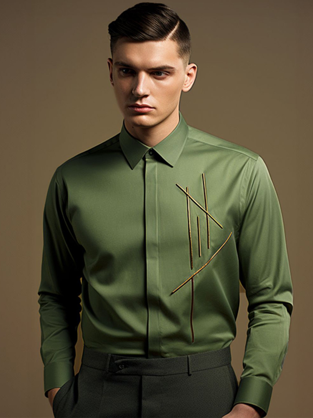 HE SPOKE Men Solid Tailored Fit  Formal Shirt