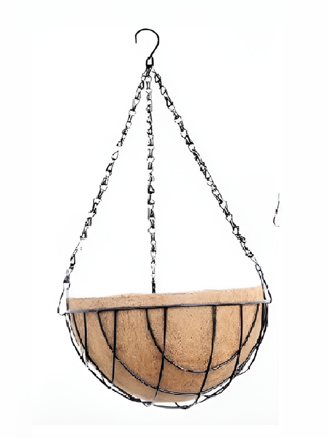 GARDENSCOIR Brown & Black Coir Hanging Basket Planter