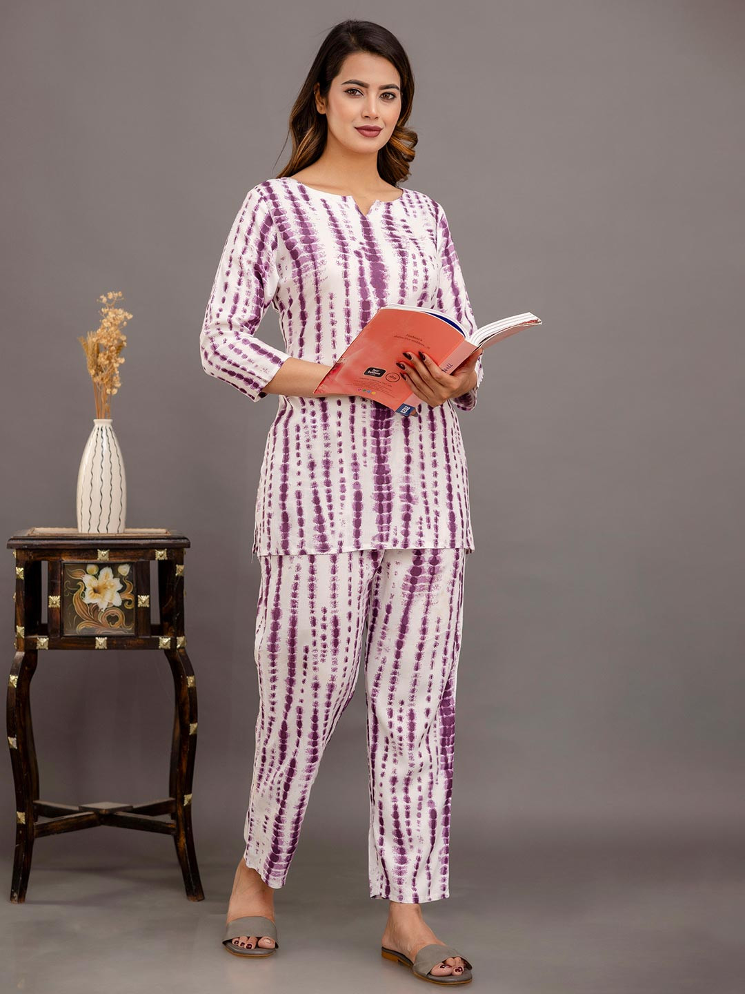 Shedika Tie & Dye Printed Tunic With Trousers