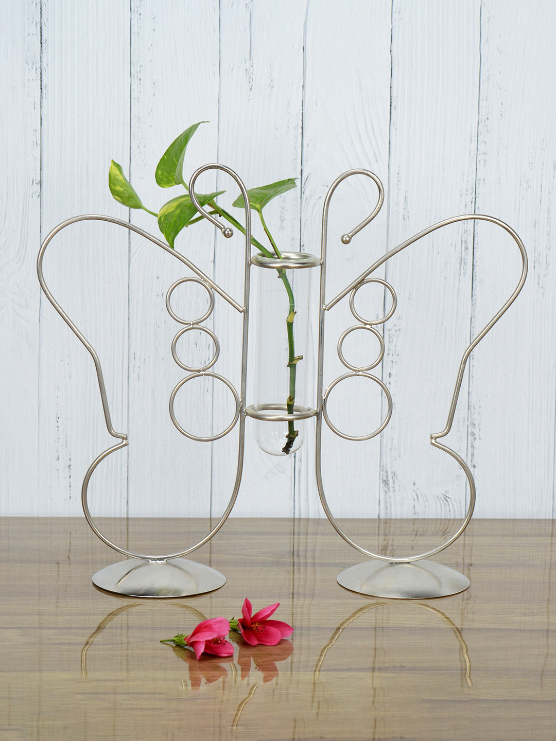 Maison Modern Silver toned Fluttering Test Tube Bud Vase Planter